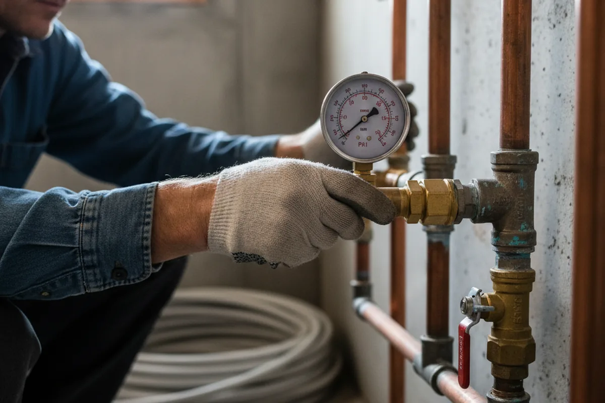 Pressure testing a repaired line during Water Line Repair in Polson